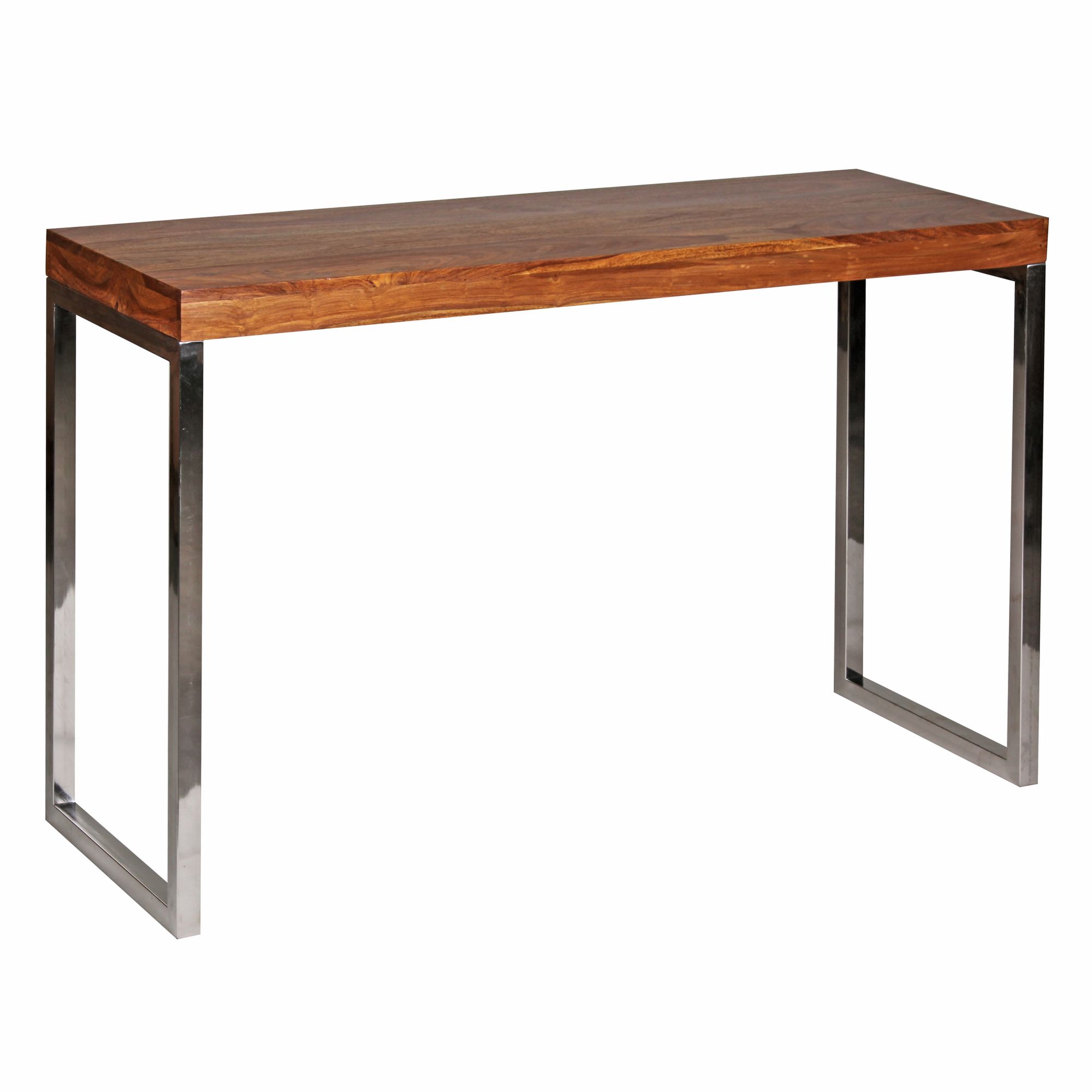 Mesa consola guna consola de madera maciza de sheesham con patas de metal escritorio 120x45 cm aparador de estilo rústico moderno aparador de madera maciza natural aparador de pc mesa secretaria pasillo