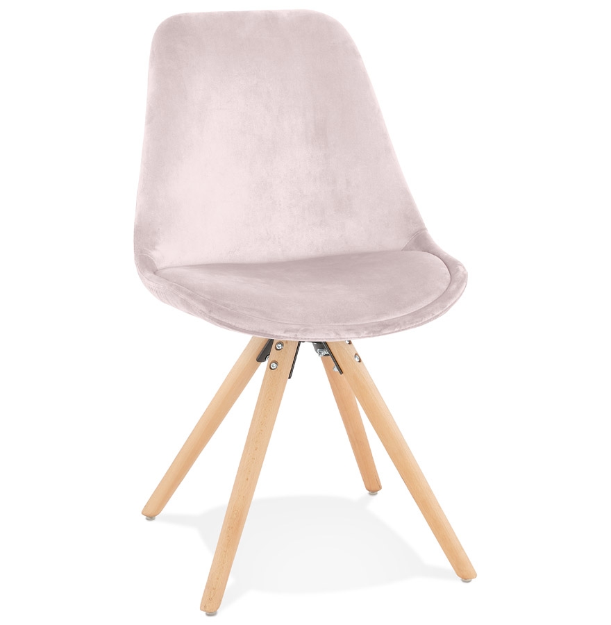 Alterego Silla RICKY Color Montura Natural Asiento Rosa