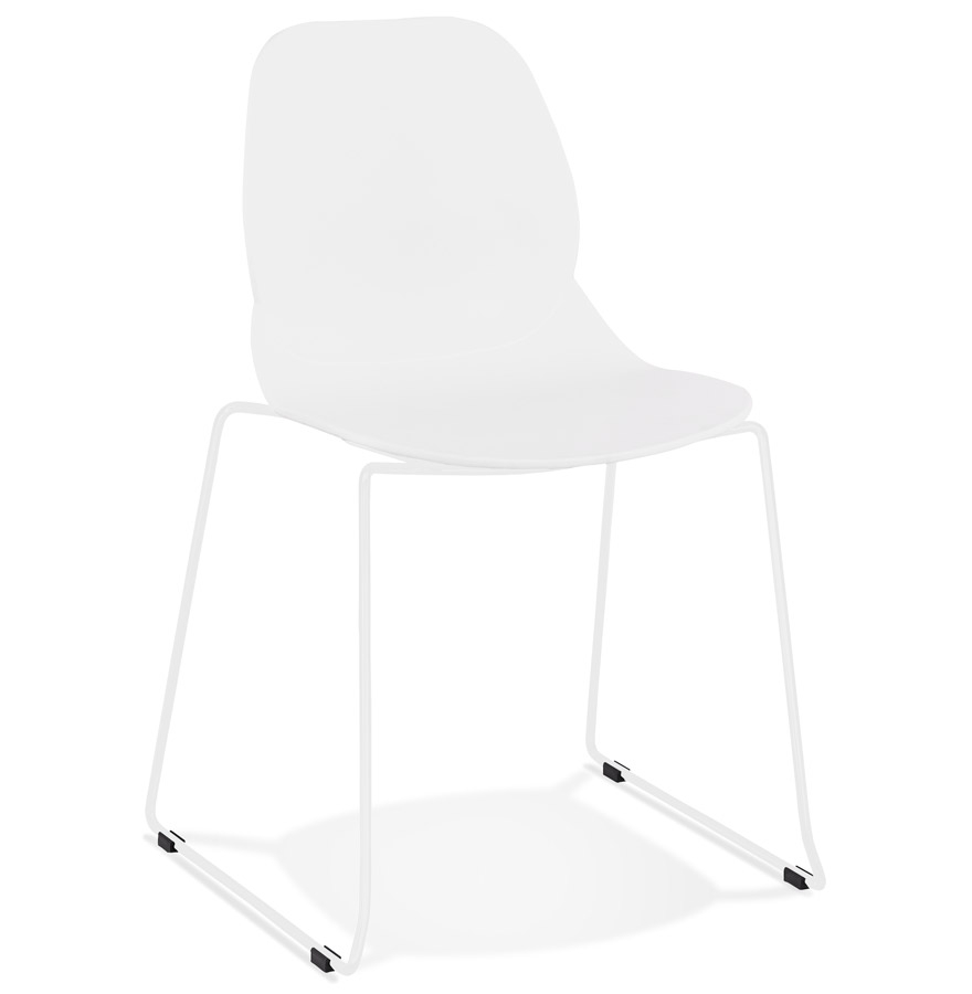 Silla de diseño 'NUMERIK' blanca con patas de metal blanco