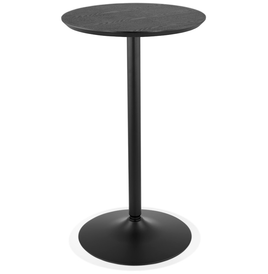 Mesa alta redonda 'TAMAGO' de madera y metal negro - Ø 60 cm