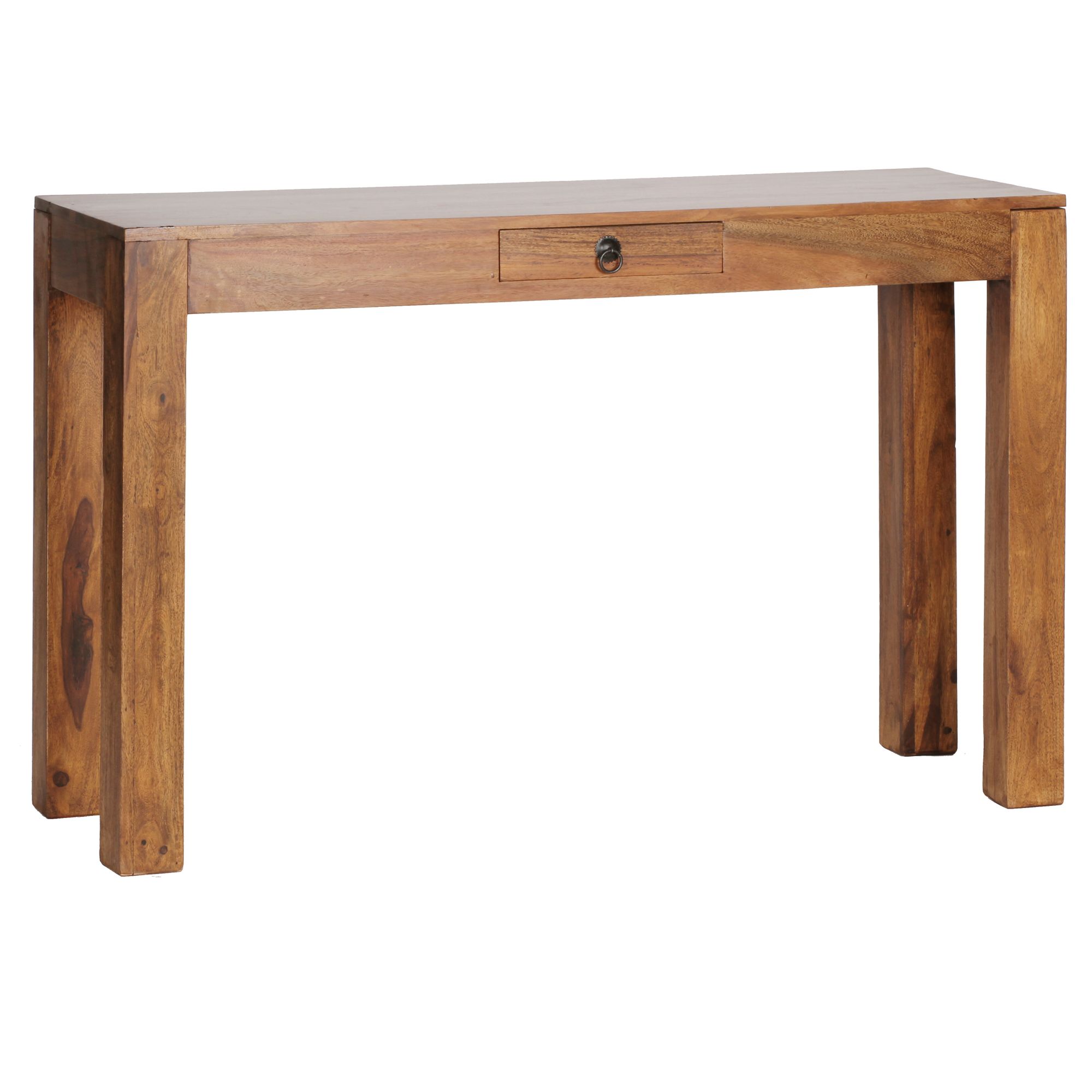 Mesa consola mumbai consola de madera maciza sheesham con 1 cajón escritorio 120 x 40 cm aparador de estilo rústico