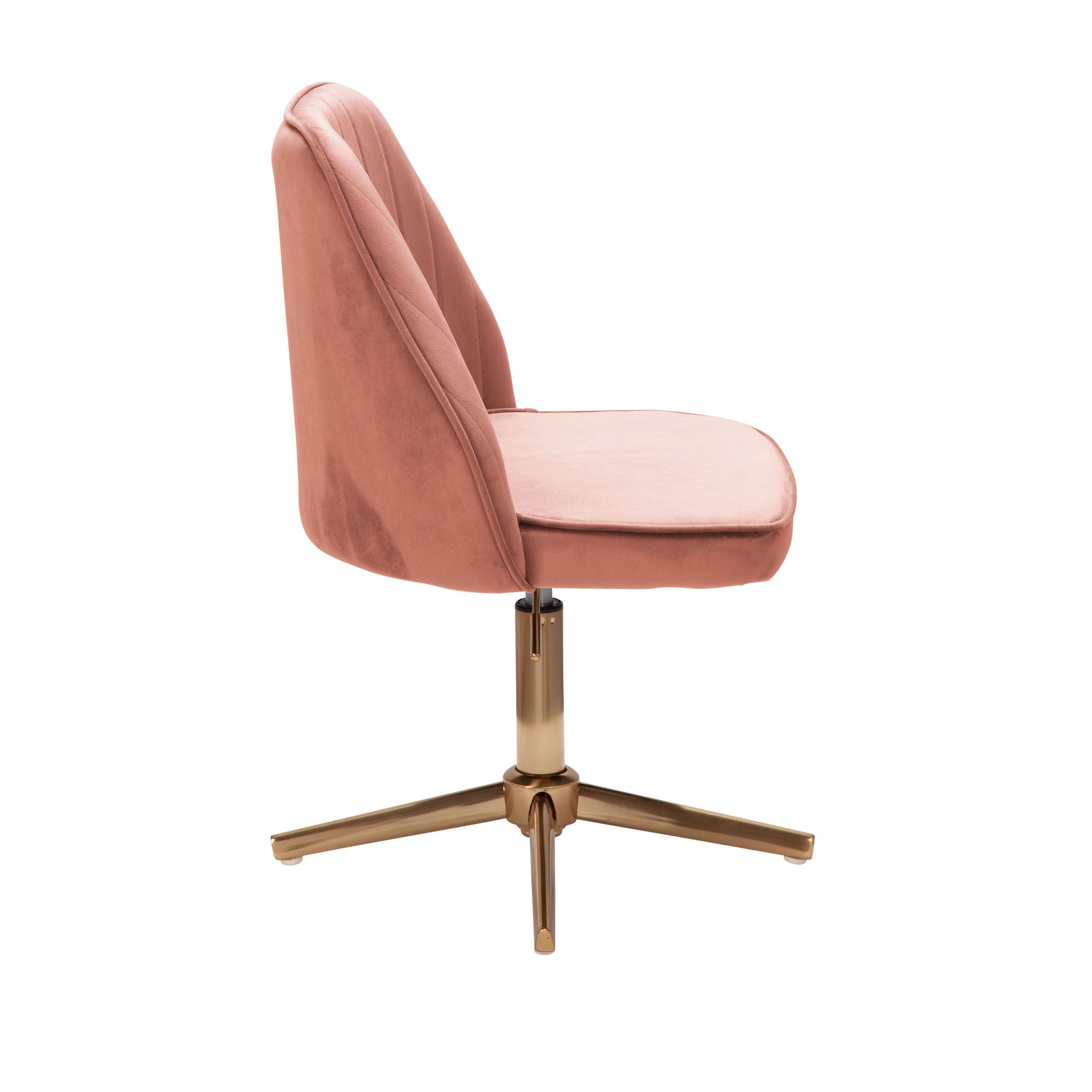 Silla de escritorio silla giratoria de diseño de terciopelo rosa con respaldo