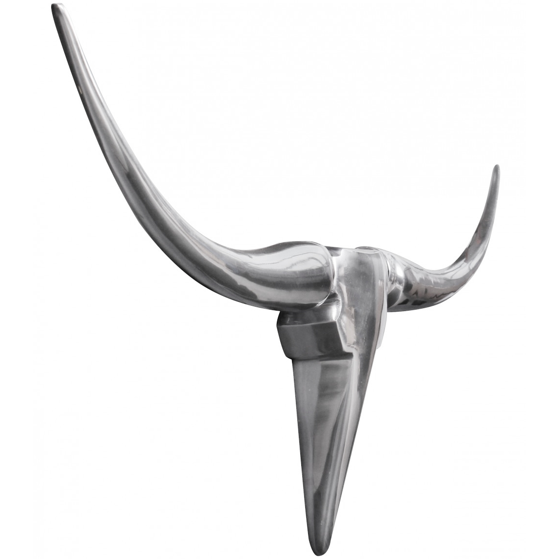 Deco antler bull m wl1.245 plata 100 cm aluminio diseño cuernos