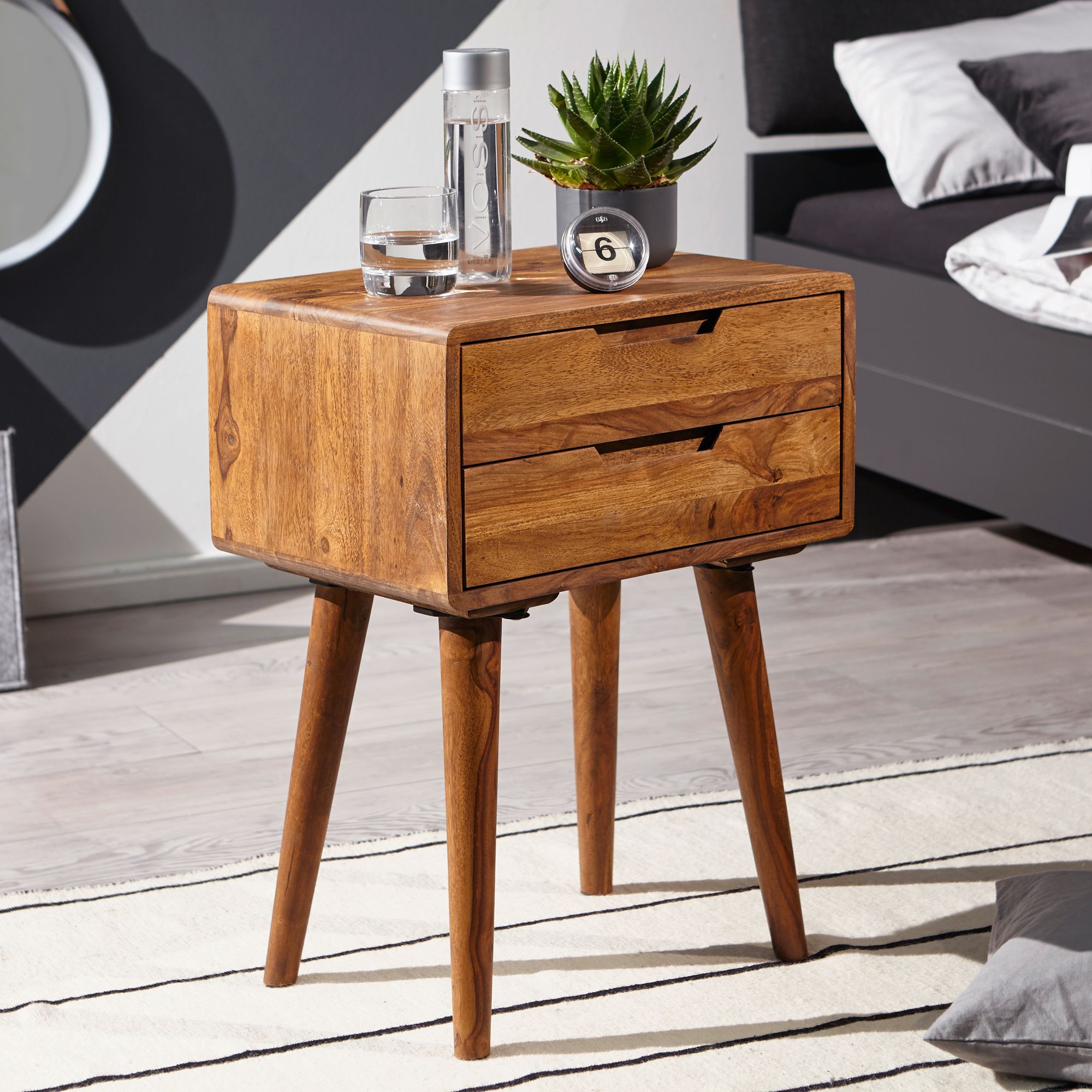 Mesita de noche 47 x 66 x 36 cm sheesham bedside