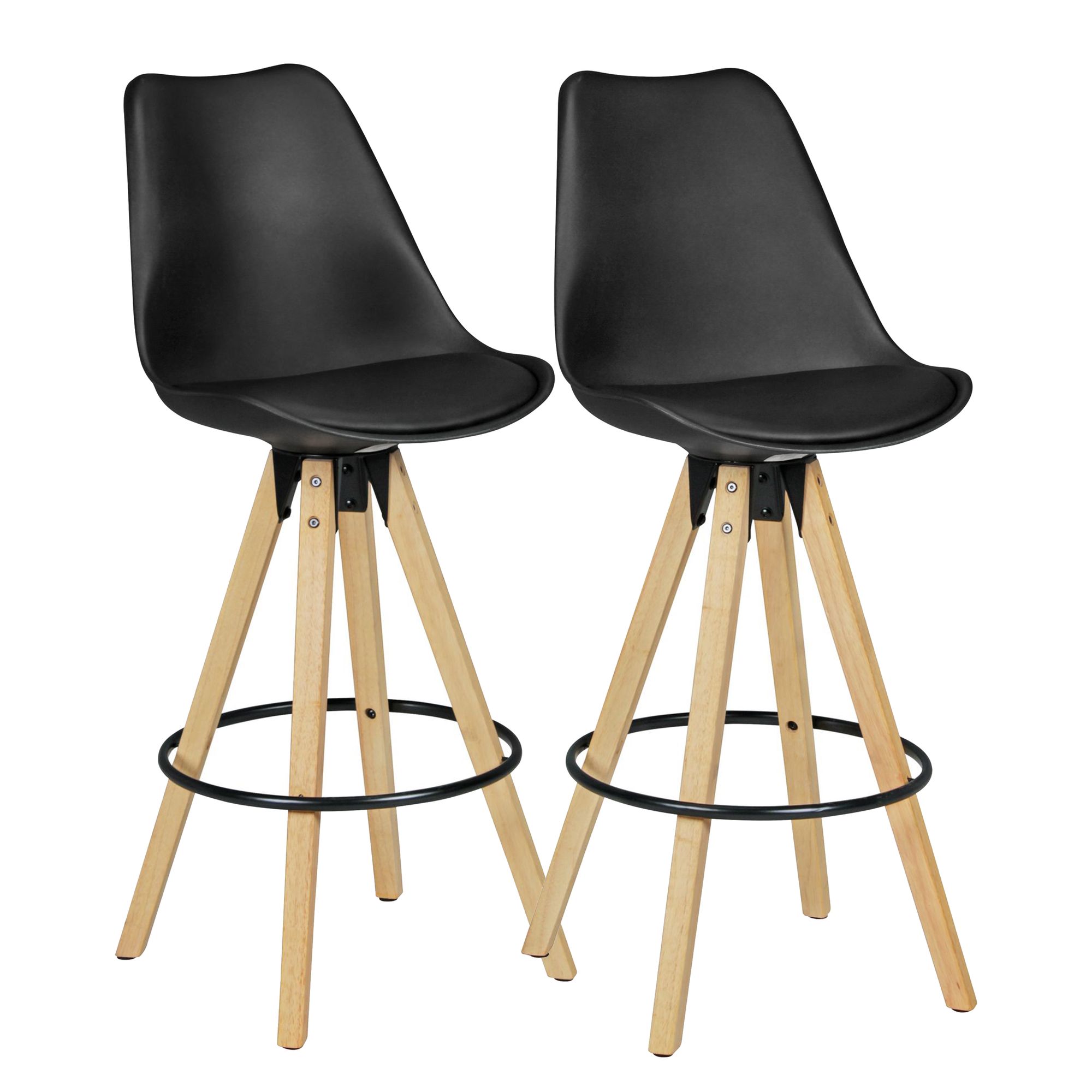 2 set  de  lima black retro design  madera con respaldo