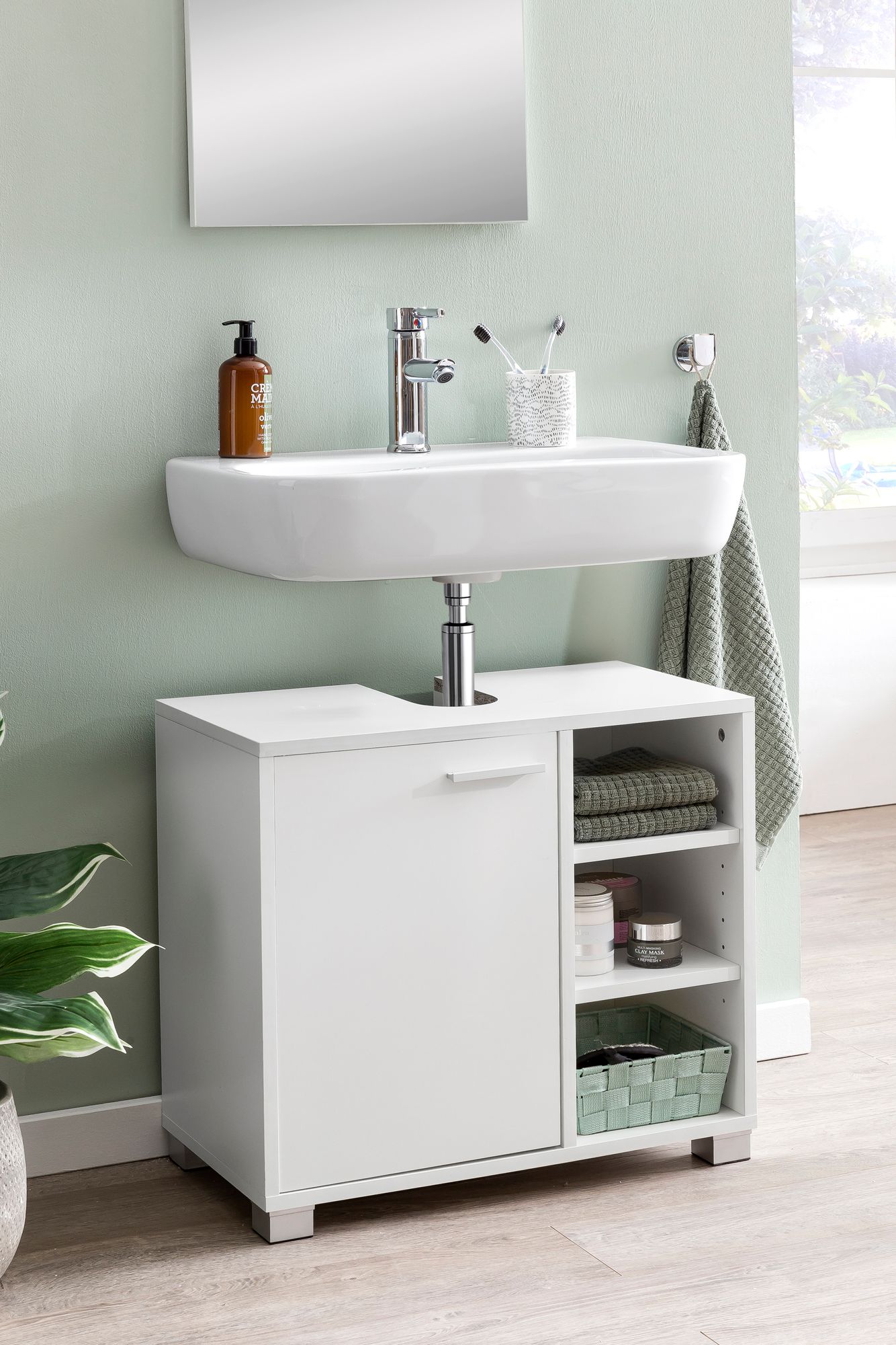 Lavabo  wl5.341 60x55x32cm blanco con puerta